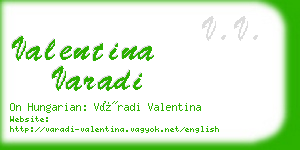 valentina varadi business card